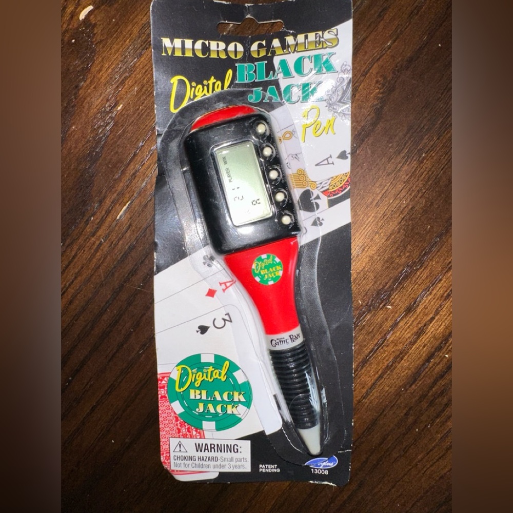 Micro Games Digital Black Jack Ink Pen Card Game On The Go New 2 in 1 Stylus Toy
